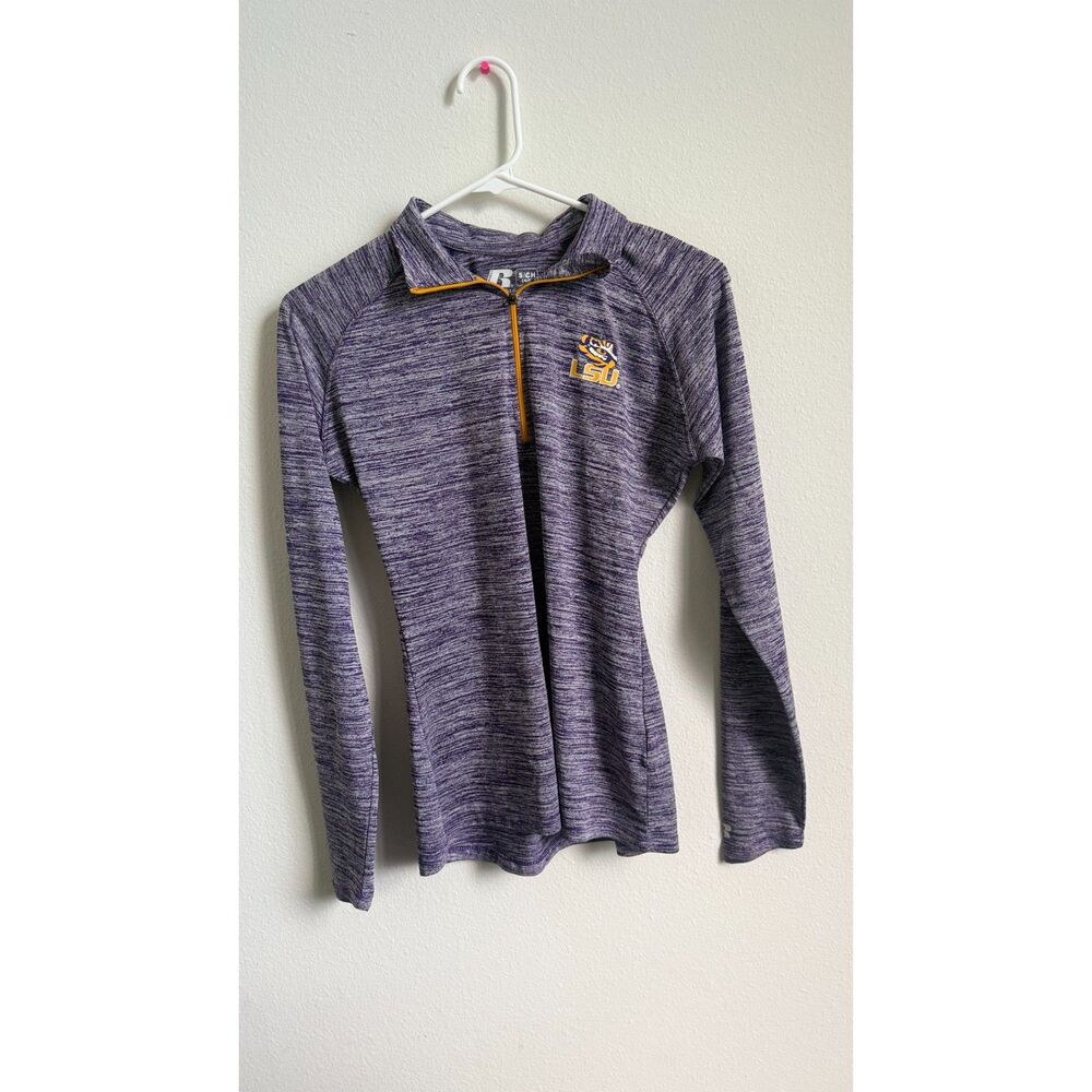 LSU Tigers Russell Athletic Women’s Small 1/4 Zip Pullover Purple Performance